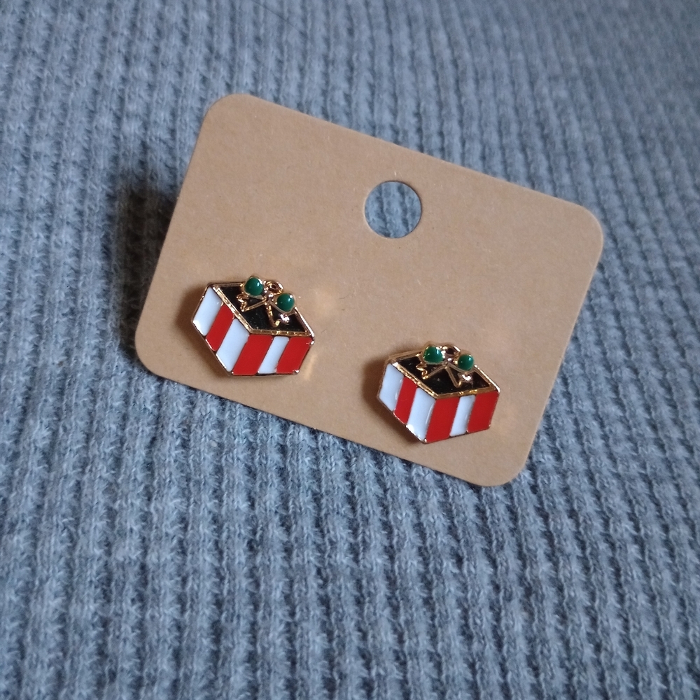 Christmas present earrings